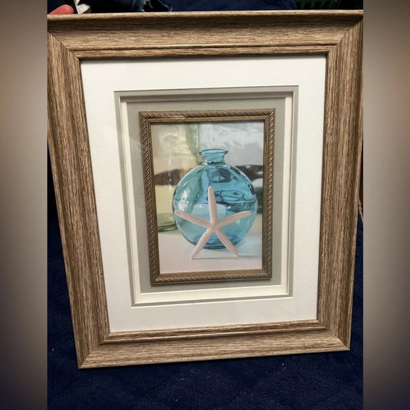 NWT Kirkland’s Starfish & Vase I Framed Art Print - Picture 3 of 7